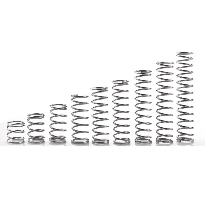 Micro mola de compressão pequena, aço inoxidável, 1.0mm, OD 6 7 8 9 10 11 12 13 14 15 16 17 18 19 20, 10 PCes pelo comprimento do lote 5mm a 50mm