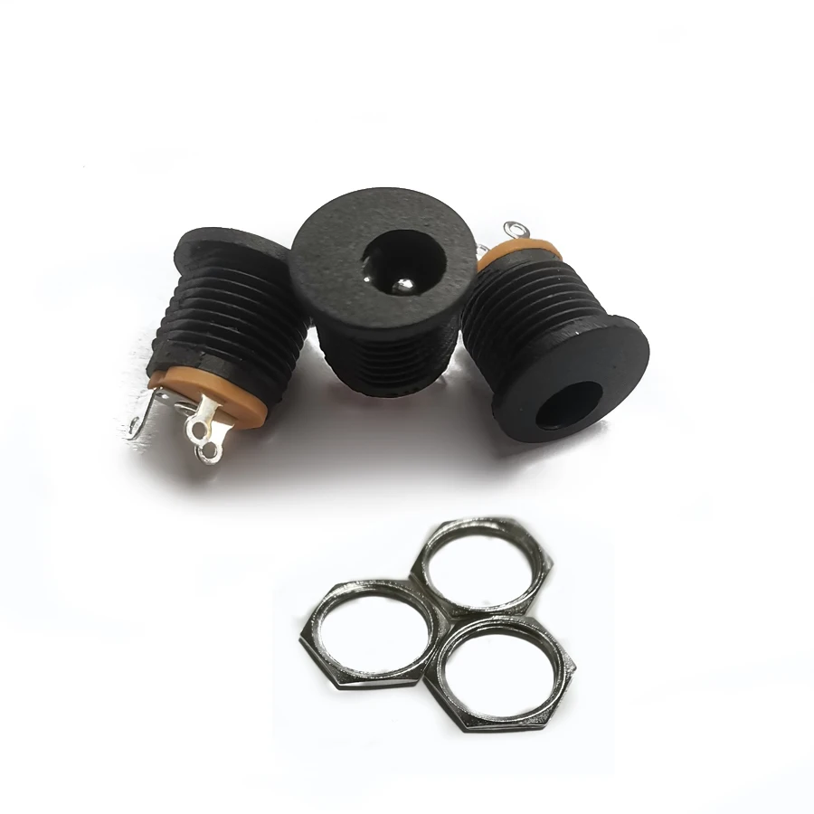 

50PCS/Lot DC022 DC022m 5.5*2.5MM DC Jack/Socket Round Needle Screw Nut 2.5