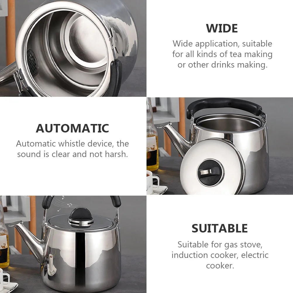 

Stainless Steel Whistling Boiling Kettle For Gas Stove Induction Cooker Fast Heating Household Tea Kettle Kitchen