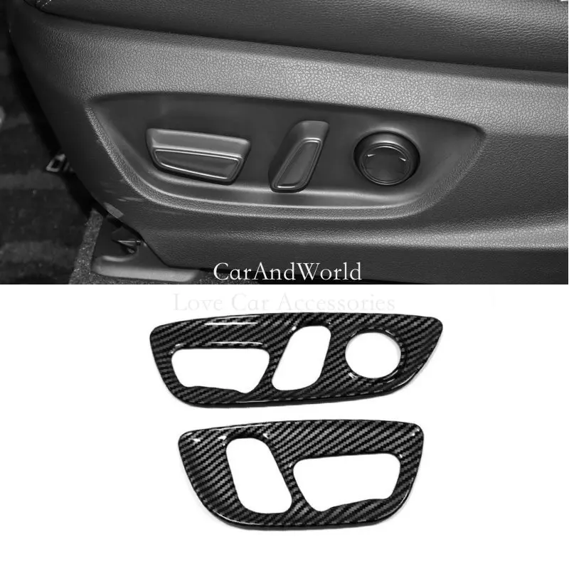 

Interior Seat Adjust Knob Button Cover Trims Molding Carbon Fiber Car Garnish Accessories For Toyota Corolla Cross 2021-2025