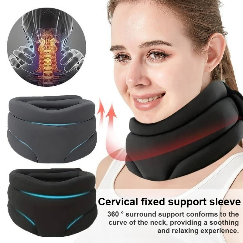 

Универсальная защита шеи для офиса и дома, защита от низких головок, коррекция фиксации наклона шеи вперед, трехступенчатая поддержка шеи из губки