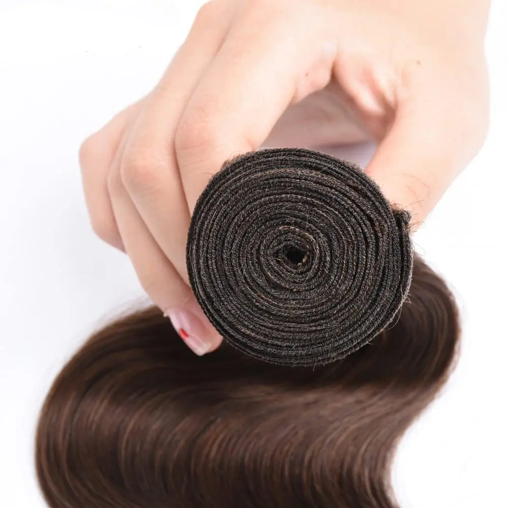 Fasci di capelli umani dell'onda del corpo marrone cioccolato tesse l'estensione 22 24 26 pollici per donna brasiliana 100% reale colore dei capelli umani #4