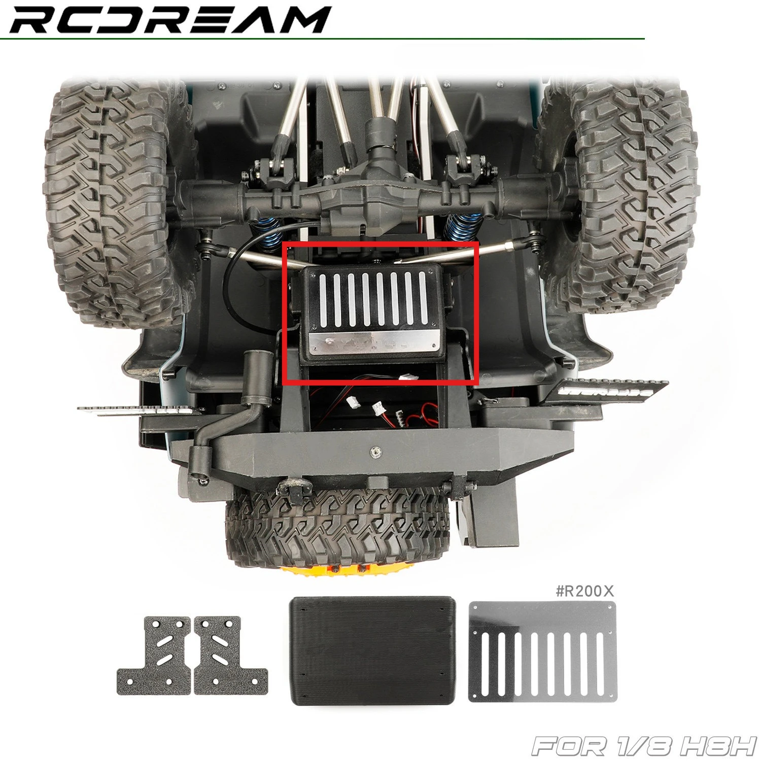 MJX H8H 1/8 RC Car Parts Car Bottom Fuel Tank Rear Bottom External Device Auxiliary Fuel Tank Simulation Modified Mood Parts