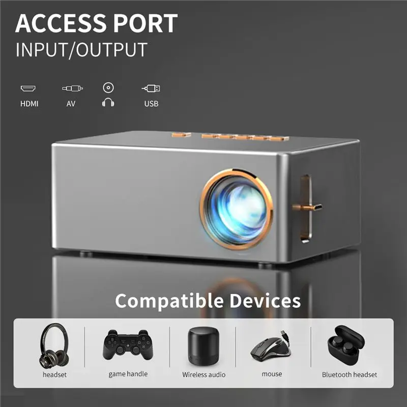 جهاز عرض LED صغير بدقة 800X480P يدعم الصوت عالي الدقة فيديو متعاطي المخدرات لجهاز عرض فيلم المسرح المنزلي-قابس الاتحاد الأوروبي #6