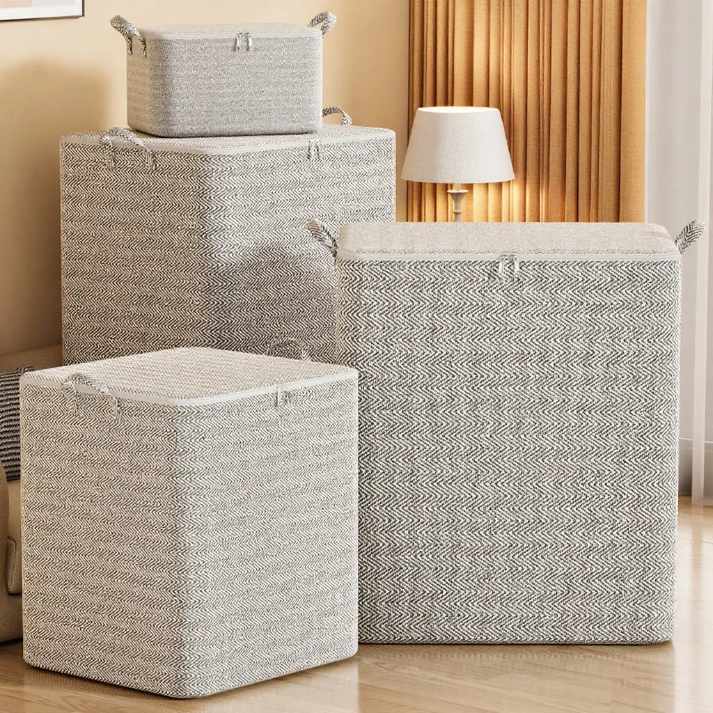 Kleidungsspezifische Aufbewahrungstasche, Quilt-Umzugsaufbewahrungsbox, Aufbewahrungstasche für Zuhause und Schlafzimmer, Organisation einer Aufbewahrungsbox mit großer Kapazität