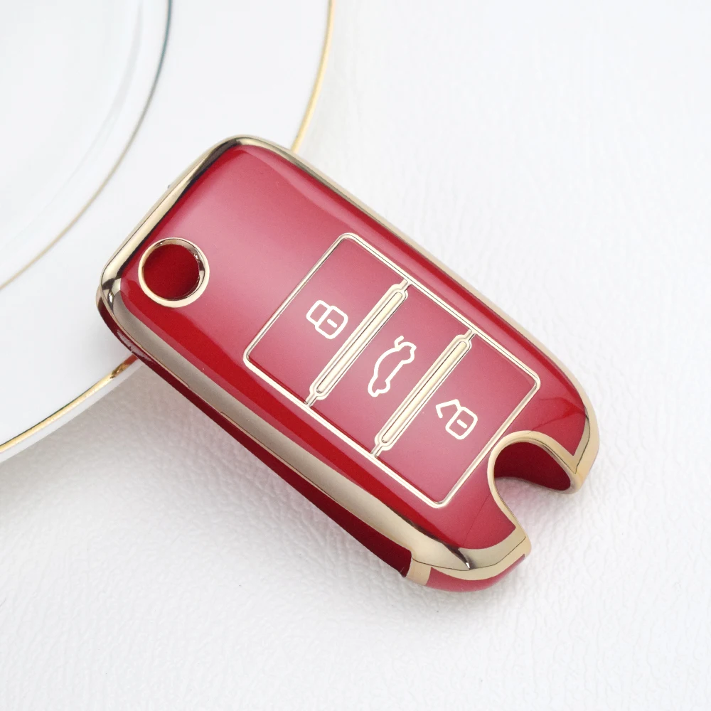 TPU Folding Remote Smart Car Key Case Shell Fob for MG HS ZTS ZS MG3 MG6 MG5 RX5 RX8 I5 I6 Half Auto Keychain