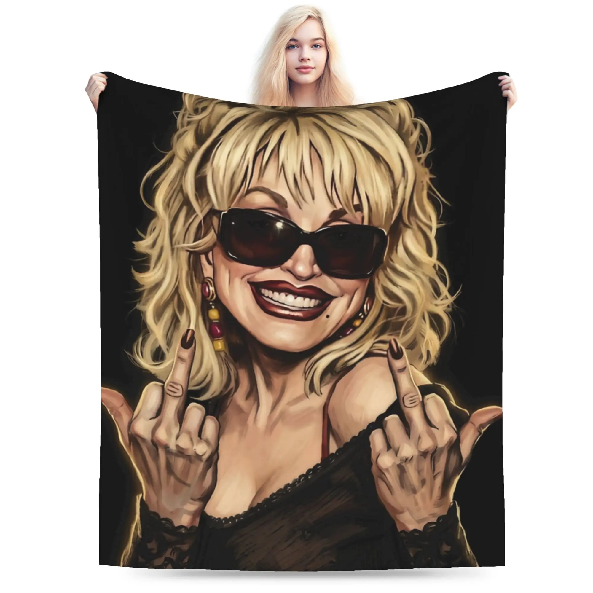 RIP Dolly Parton Blankets Fleece  Cozy Lightweight Thin Throw Blankets for Home Bedding Throws