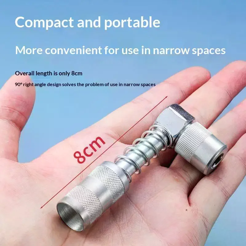 1Pcs Alloy Steel 90 Degree Grease  Nozzle Leak Proof Durable For Narrow Space Auto Repair Machinery Maintenance