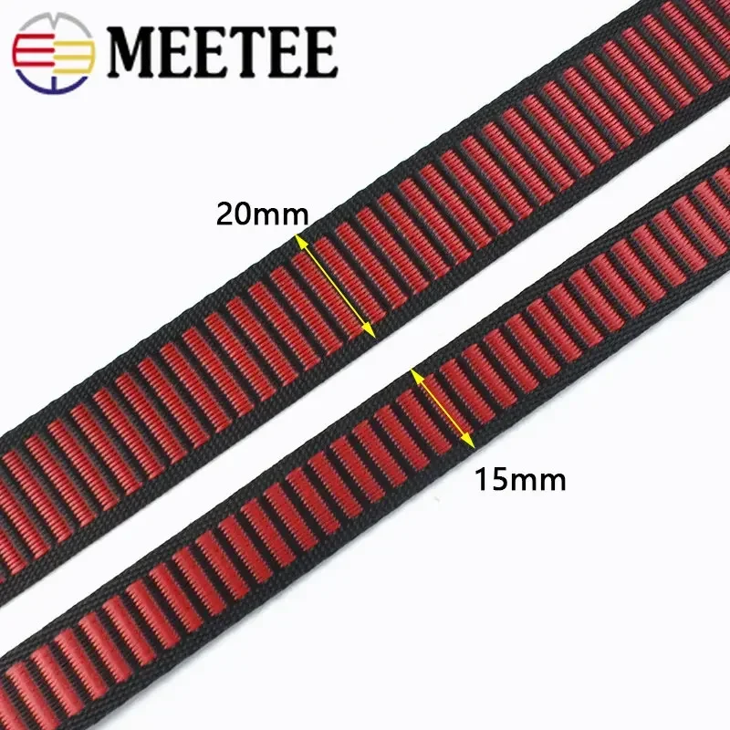 10M 15/20mm Nylon Stripe Webbing for Bag Strap Luggage Binding Tape Clothing Ribbon Band Decorative Lace Sewing Bias Accessories