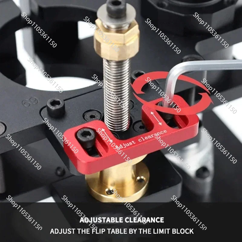 GD709 Router Lift for 65mm/69mm Wood Router for Router Table Set Up Lift With Wooden Plate Precision Woodworking
