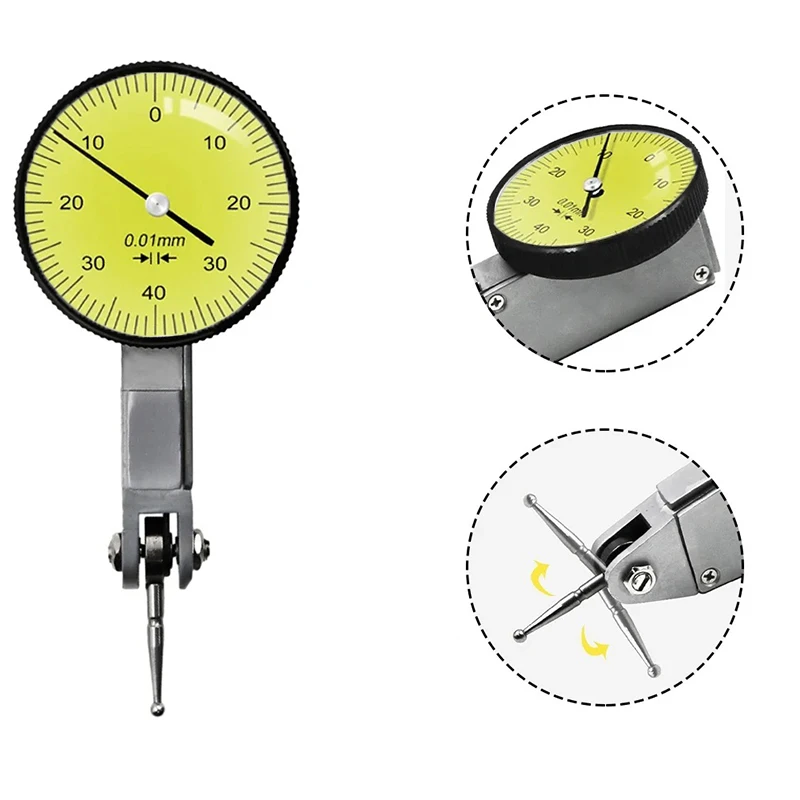 Indicador de teste de discagem de combinação meia redonda, suporte de arco, haste de 8mm, base indicadora, localizador central, suporte de ferramenta de medição