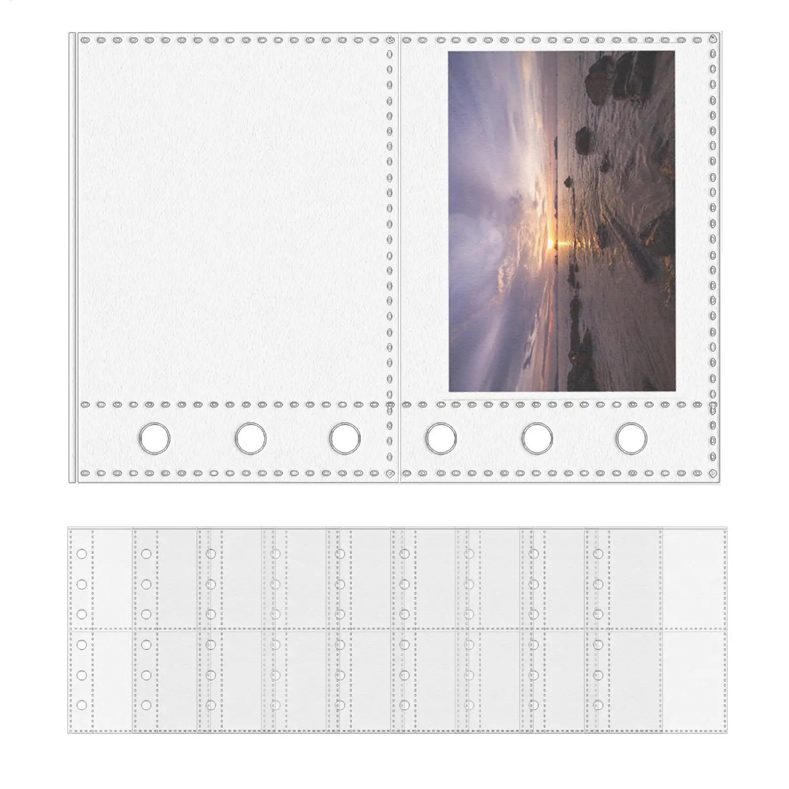 

10pcs Frosted /Transparent Sheet Protectors For Binder A7 6-Ring Binder Protector Pages Card Sleeves For Photos Receipts Tickets