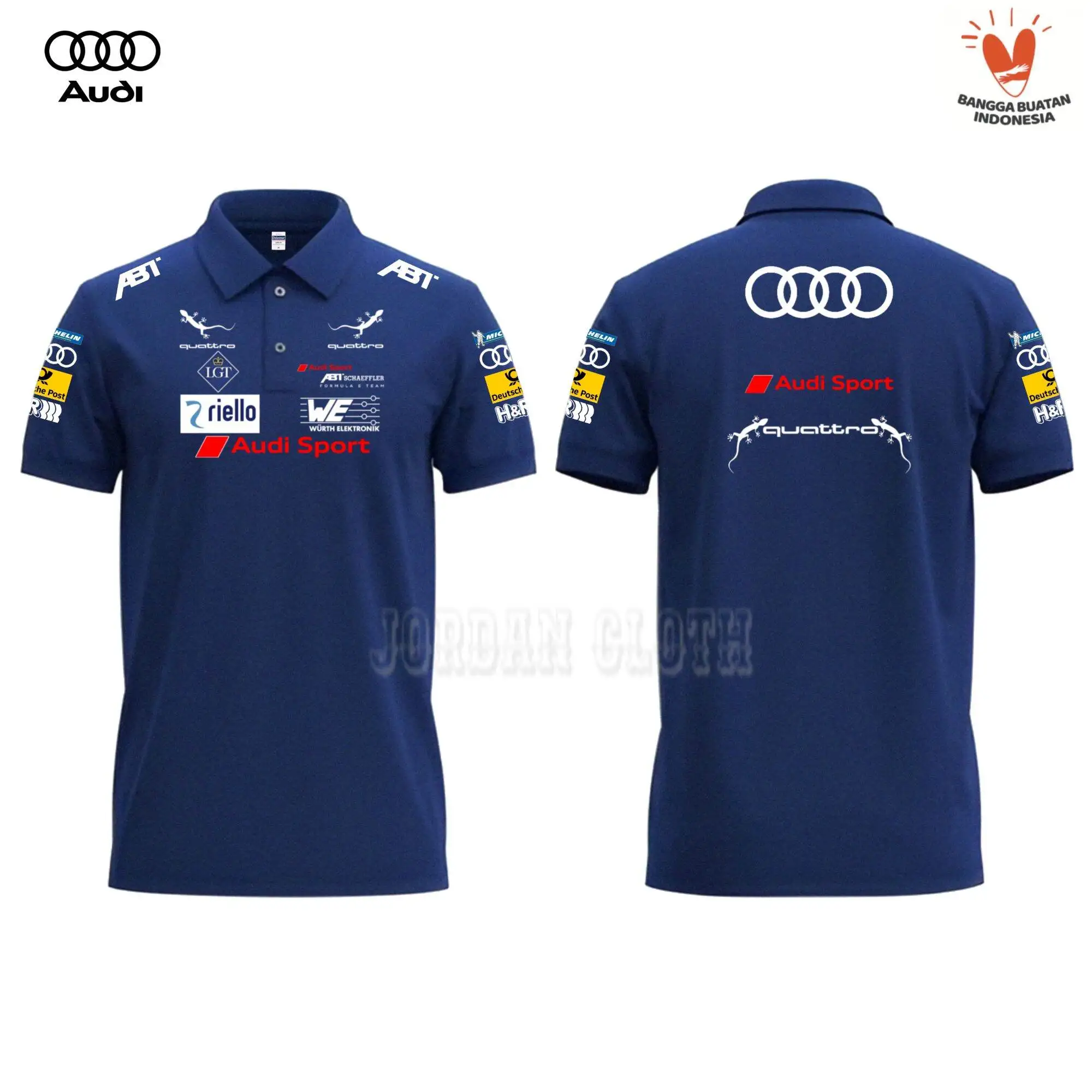 Audi Sport Racing Team Polo Shirts, T-shirts, Lapel Casual T-shirts, Pure Cotton Men's and Women's Casual Daily Polo Shirts image 3