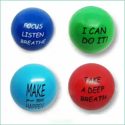 PU Motivational Stress Balls Squeeze Stress Relief Grip Training Hand Stress Ball esercizio Squeeze Massage Finger Balls