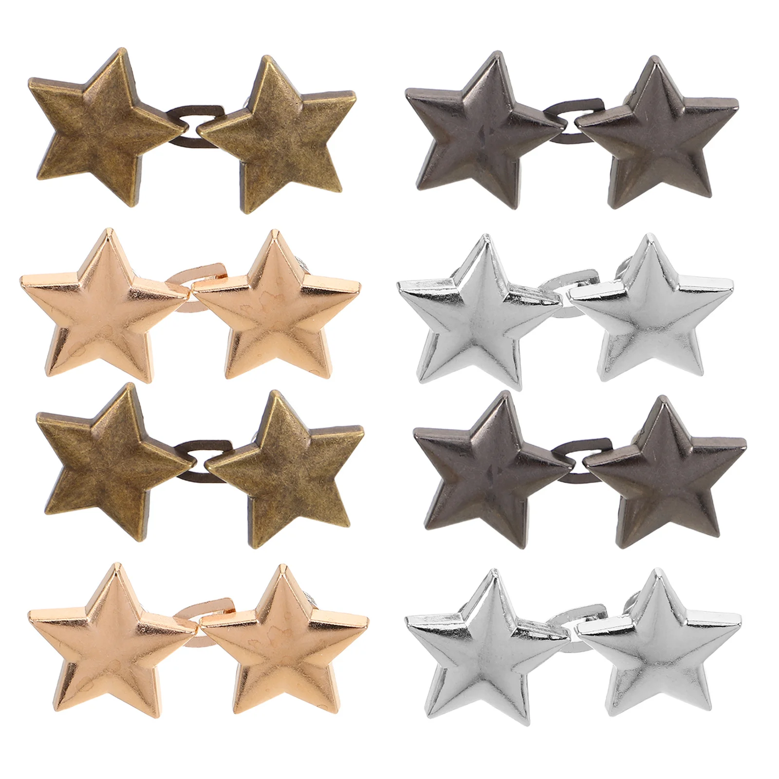 

16Pairs Adjustable Waist Tightener Button Star Shaped Pant Waist Tightener for Loose Jeans Quick Clip on Removal