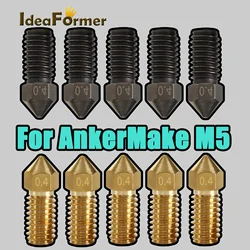 3D Printer Nozzle for AnkerMake M5 0.2mm 0.4mm 0.6mm 0.8mm Brass Nozzle or Hard Steel Nozzle 3D Printer Parts for AnkerMake