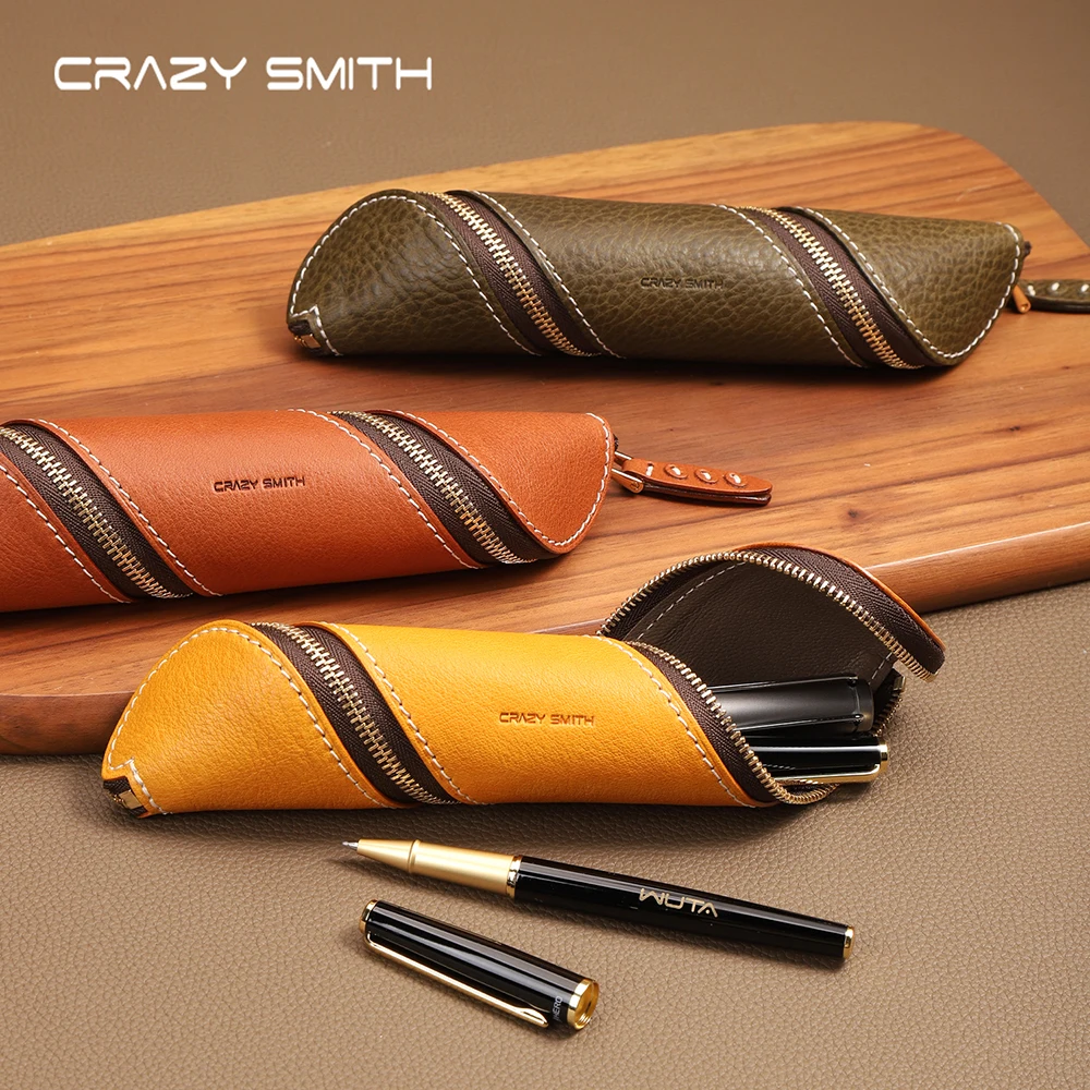 crazysmith-手作り本革ペンスリーブ-クロワッサンスタイル-スタイリッシュなペンバッグ-ペンケースホルダー-万年筆アクセサリー用