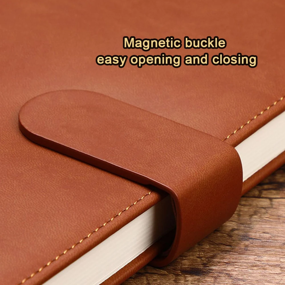 (Free Logo Engraving) A4 Business Oversized Notebook, Leather Cover Notepad, Meeting Minutes, Customized Chemical Student Diary