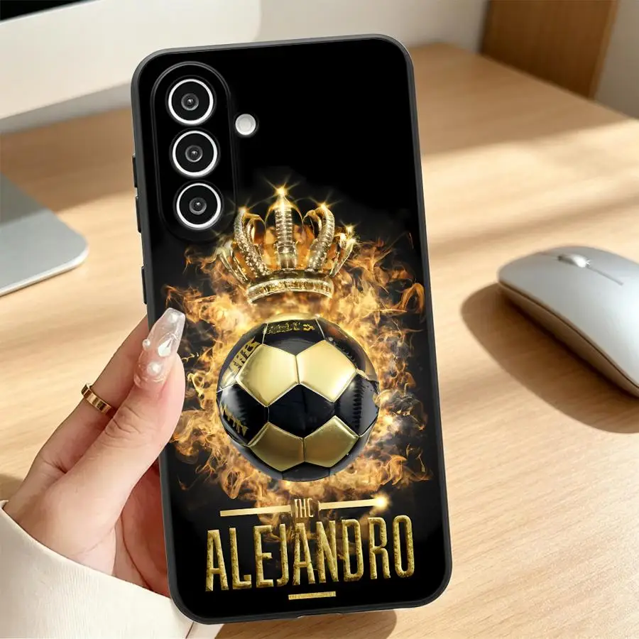 Old Crown Soccer Phone Cover Case for Samsung Galaxy A57 A15 A25 A16 A52 A36 A73 A51 A53 A17 A05 A55 A23 A37 A06 A41 A70 A12 A13