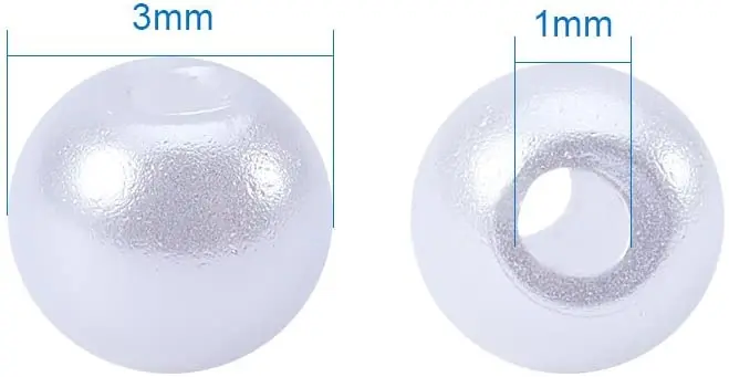 

3mm-3.5mm about 2000 pcs Tiny Glass Pearl Round Beads Assortment Lot For Jewelry Making Box KitWhite Color