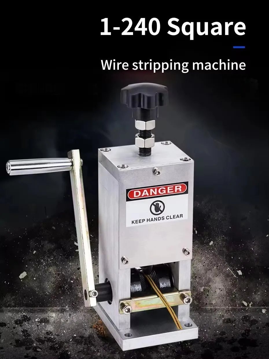 Manual Wire Stripping Machine 1.5 - 2.5mm Hand Crank Cable Stripper Cutter Tool Aluminum for Scrap Copper Recycling