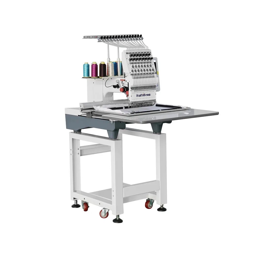 1 آلة تطريز الرأس لشعار القميص وشعار القبعة والتطريز المسطح