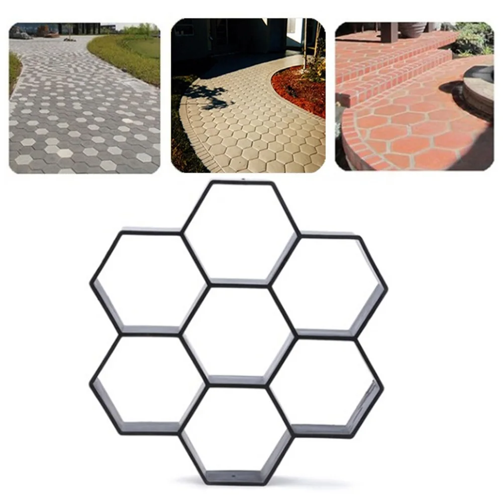 

Home Garden Walk Pavement Cement Mould 7 Grid Reusable Stone Road Concrete Molds for Home Garden Paving