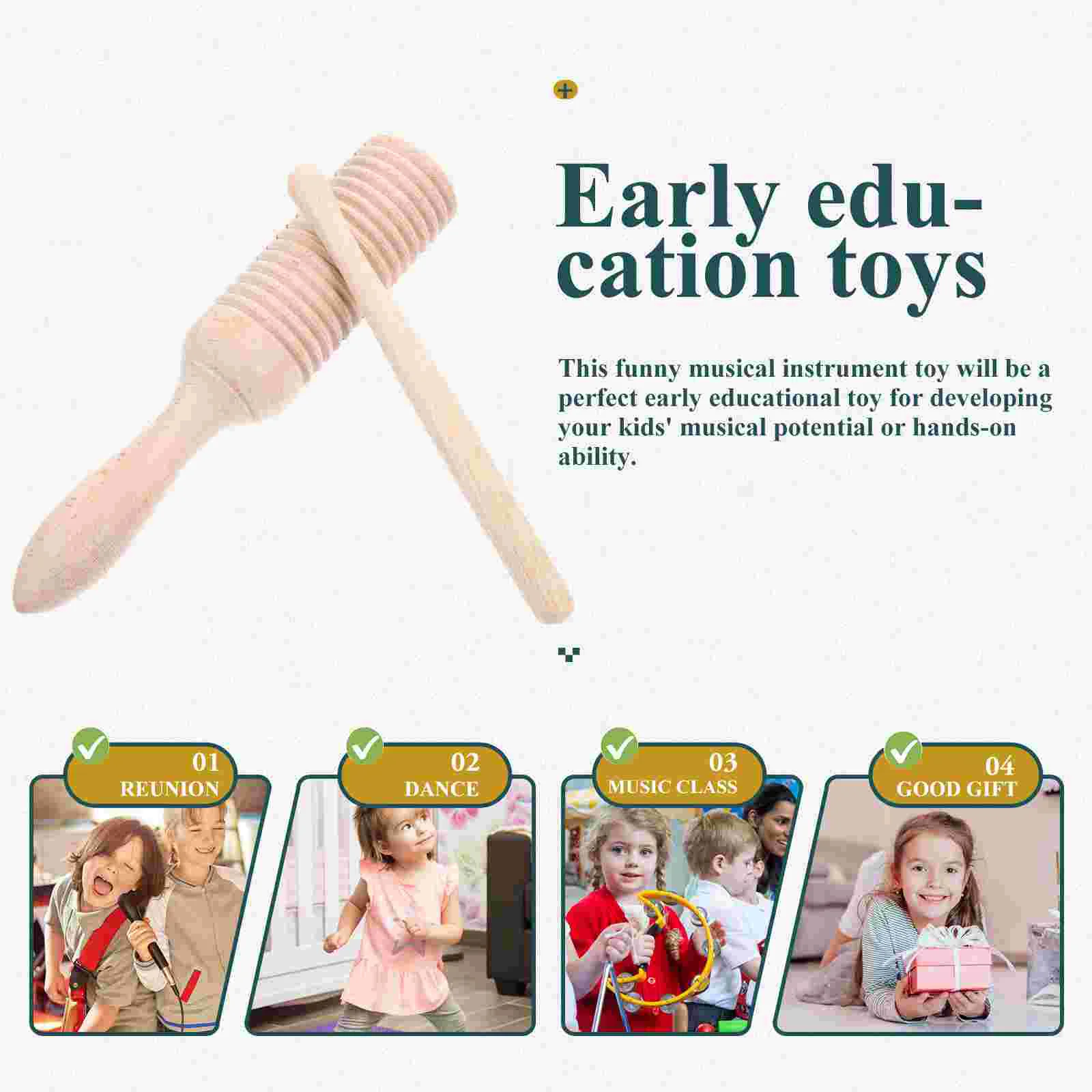 Wood Guiro Toy Toddler Musical Toys Percussion Educational Baby Instruments for Toddlers