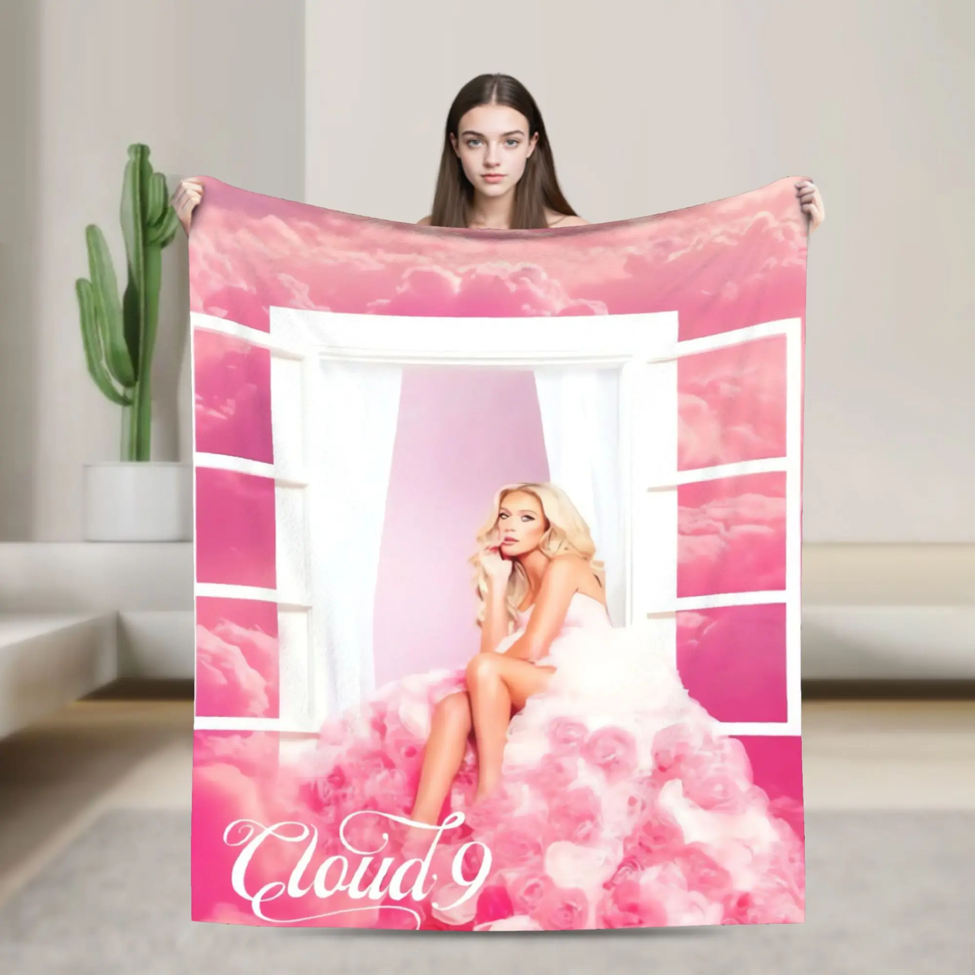 Warm Soft Blanket Travel Office Megan Moroney Singer Cloud 9 Album Throw Blanket  Flannel Bedspread For Couch Chair  Sofa Bed