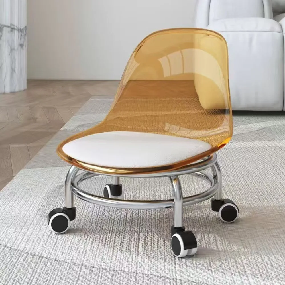 stool-chair-acrylic-low-stool-universal-wheel-quiet-caster-kid-stool-silent-wheel-360°-rotation-floor-stool-household-use