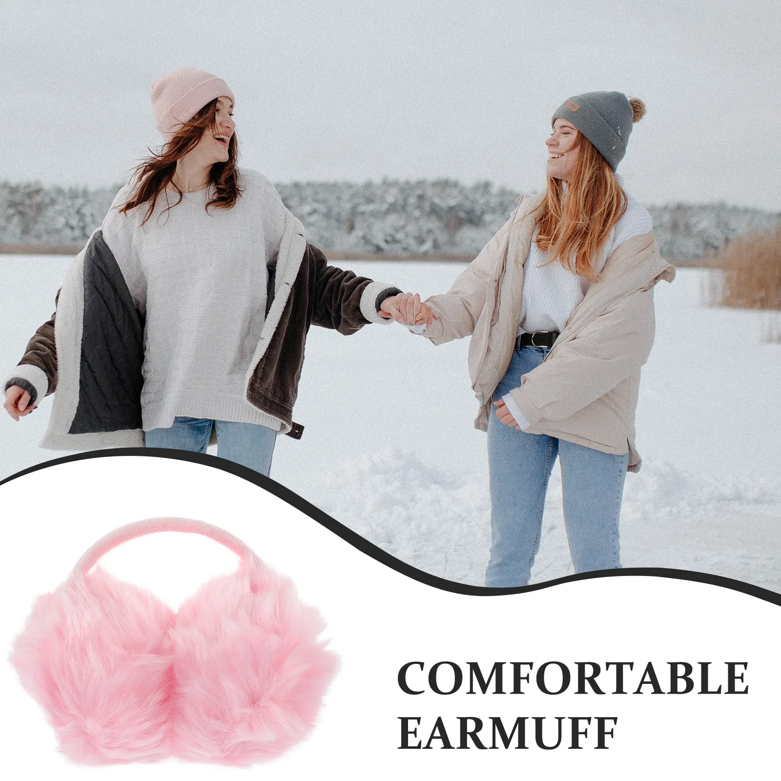 Plush Earmuff Comfort Plush ฝาครอบหูฝาครอบหูกันลมฤดูหนาวอุปกรณ์เสริมสําหรับผู้ชายผู้หญิงเด็กสกีวิ่งขี่จักรยานสีเทา