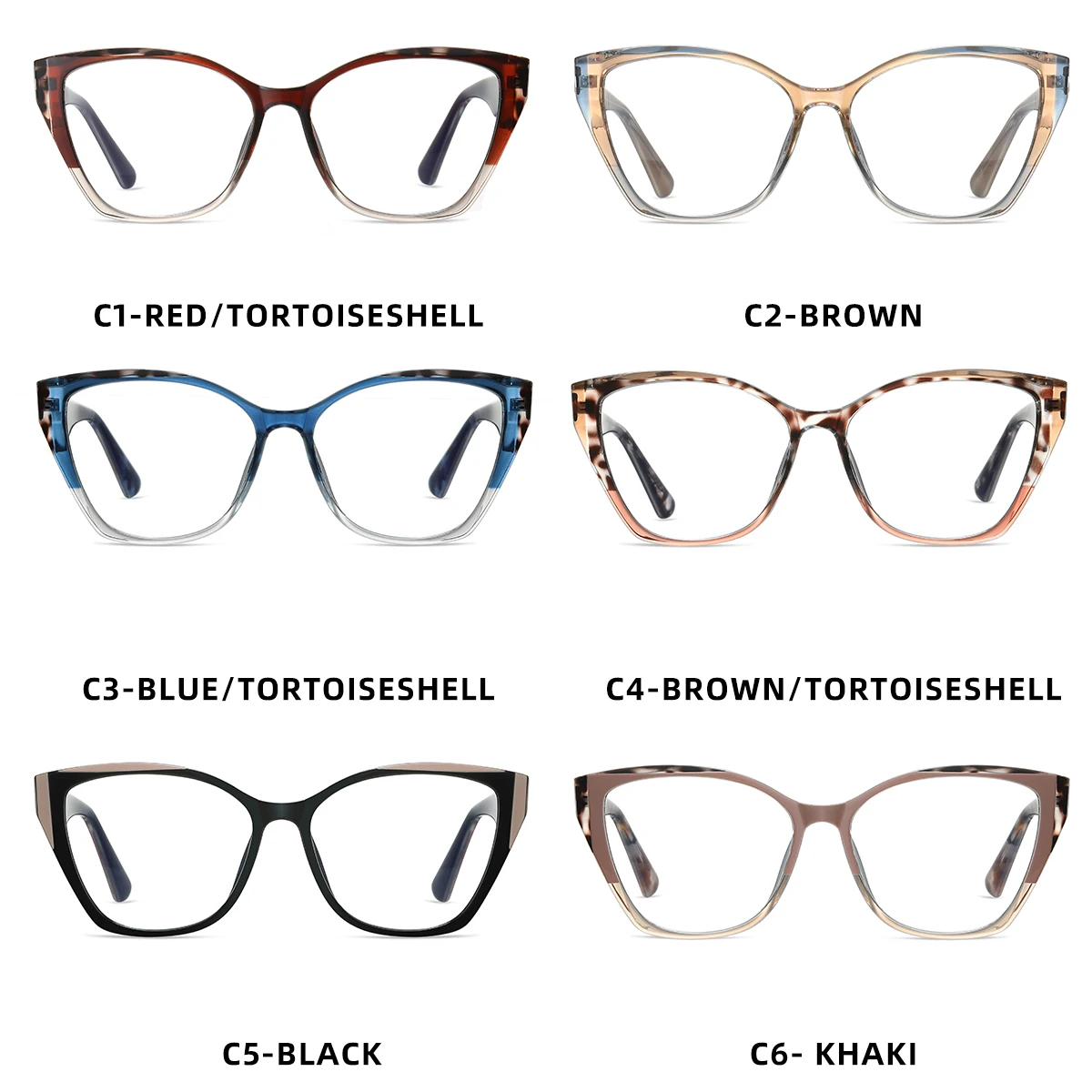 JMISUS Fashion TR90 نظارات طبية على شكل فراشة خلات للنساء نظارات بصرية فوتوكروميك نظارات تقدمية