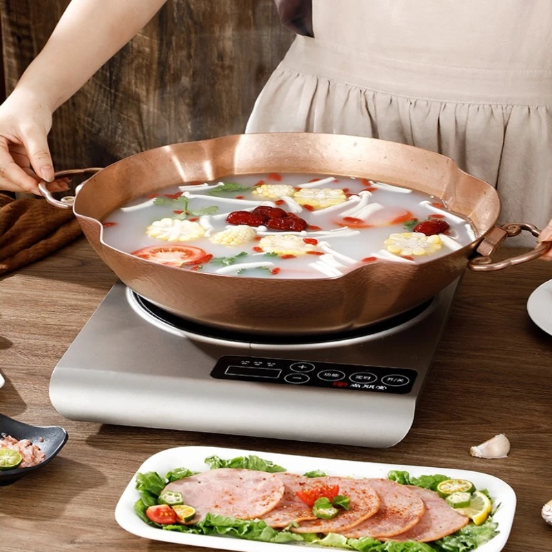 

Горячая кастрюля из нержавеющей стали 304, трехслойная кастрюля-разделитель для супа из композитной стали для газовой или индукционной плиты, глубокая конструкция большой емкости