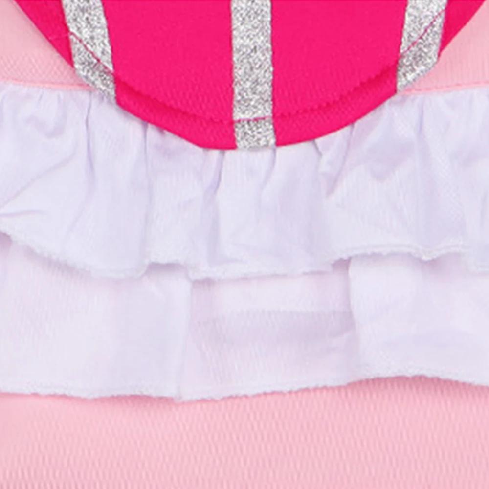 Disfraz de Princesa Peach, Vestido Rosa, Disfraz de Dibujos Animados, Top de Tubo, Falda, Guantes, Lazo, Traje para Halloween y Carnaval
