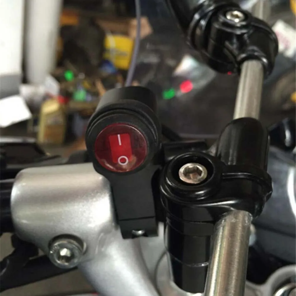 motorcycle handlebar switch 16A 12V Aluminum Quad for ATV Bike Handlebar LED Switch Rocker Button 3 wires for 7/8\