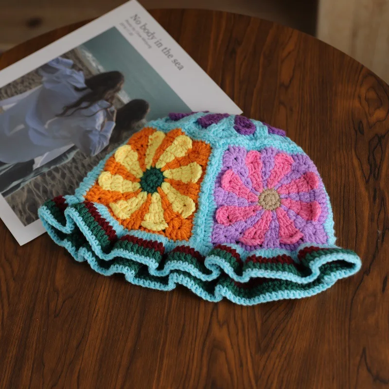 2025 جديد هالوين زهرة الهيب هوب الحظ نمط الحياكة قبعة صغيرة الرجال النساء الفقرة جودة قبعة Y2k قبعة الموضة الدافئة الباردة #1