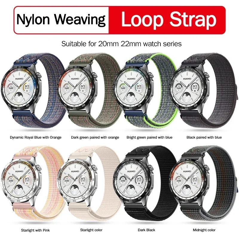 20/22mm Band For Samsung Galaxy Watch 6/5/pro 45mm 44 4 /Classic 46 40 active 2 Correa Bracelet For Huawei gt 2/3/4 Nylon strap image 6