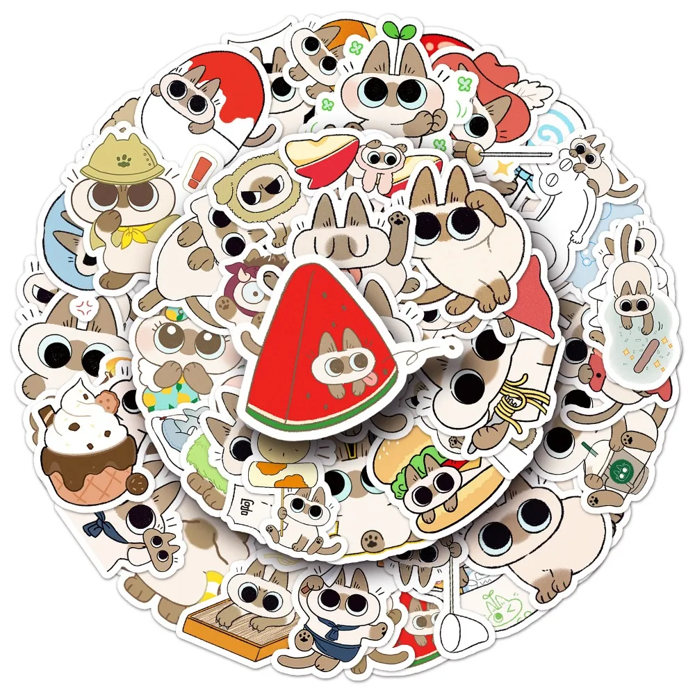 50pcs Cartoon Azuki Cute Expression Graffiti Sticker Suitcase Stationery Laptop Computer Guitar Cell Phone DIY Decorate Decals