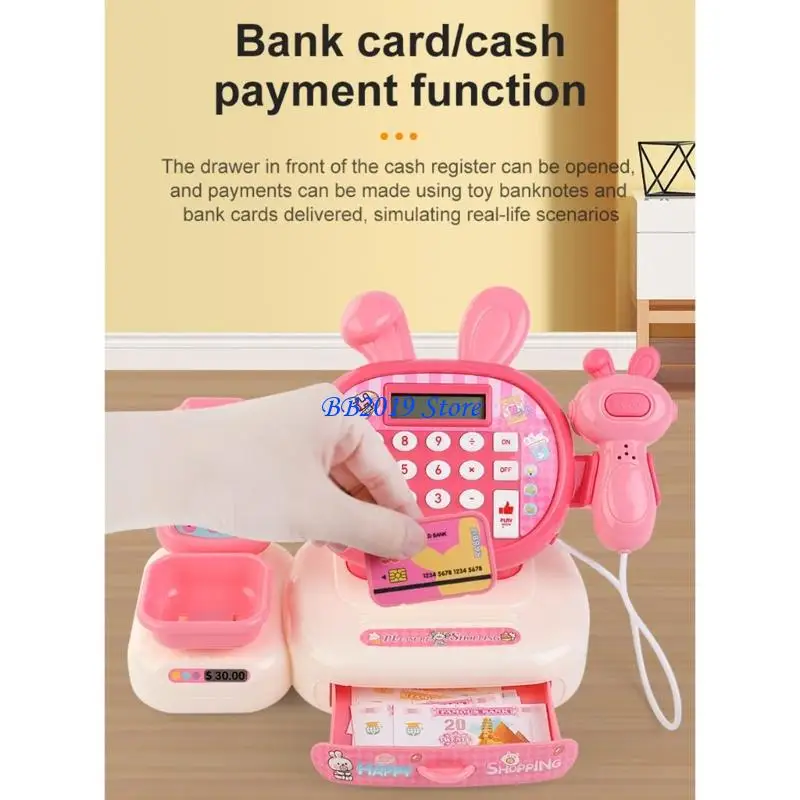 Q0KB Realistic Checkout Counter Playset con accessori rimovibili per matematica