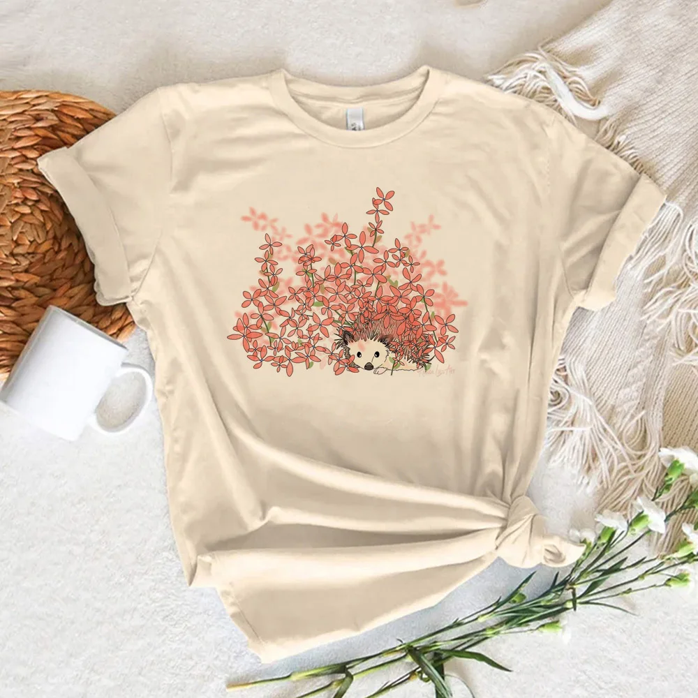 

Hedgehog Tee women harajuku manga funny t-shirts girl graphic designer anime clothing