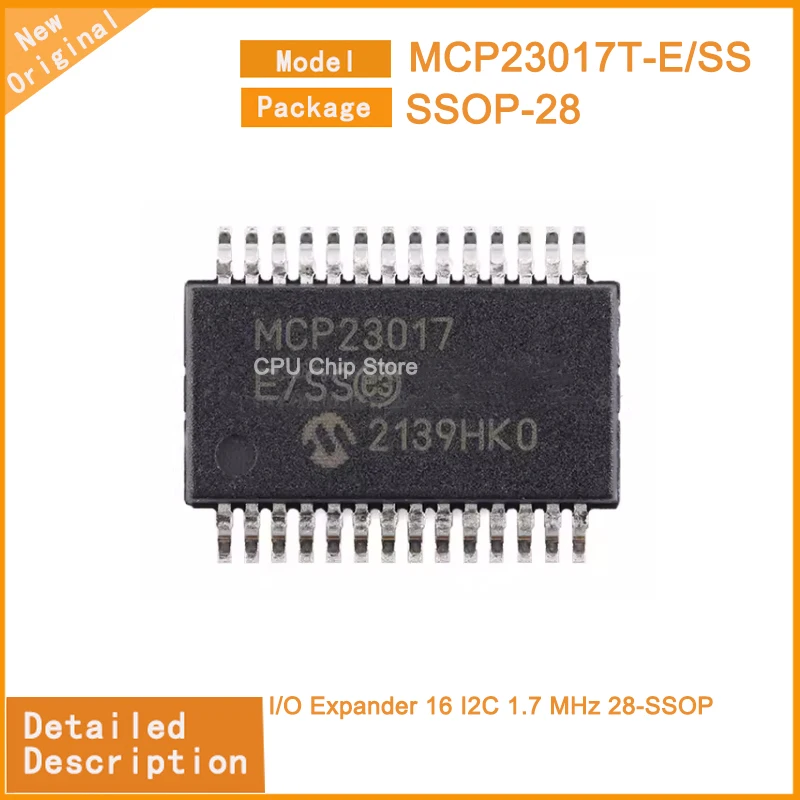 5Pcs/Lot  New Original  MCP23017T-E/SS MCP23017T-E/SO   MCP23017T  I/O Expander 16 I2C 1.7 MHz 28-SSOP