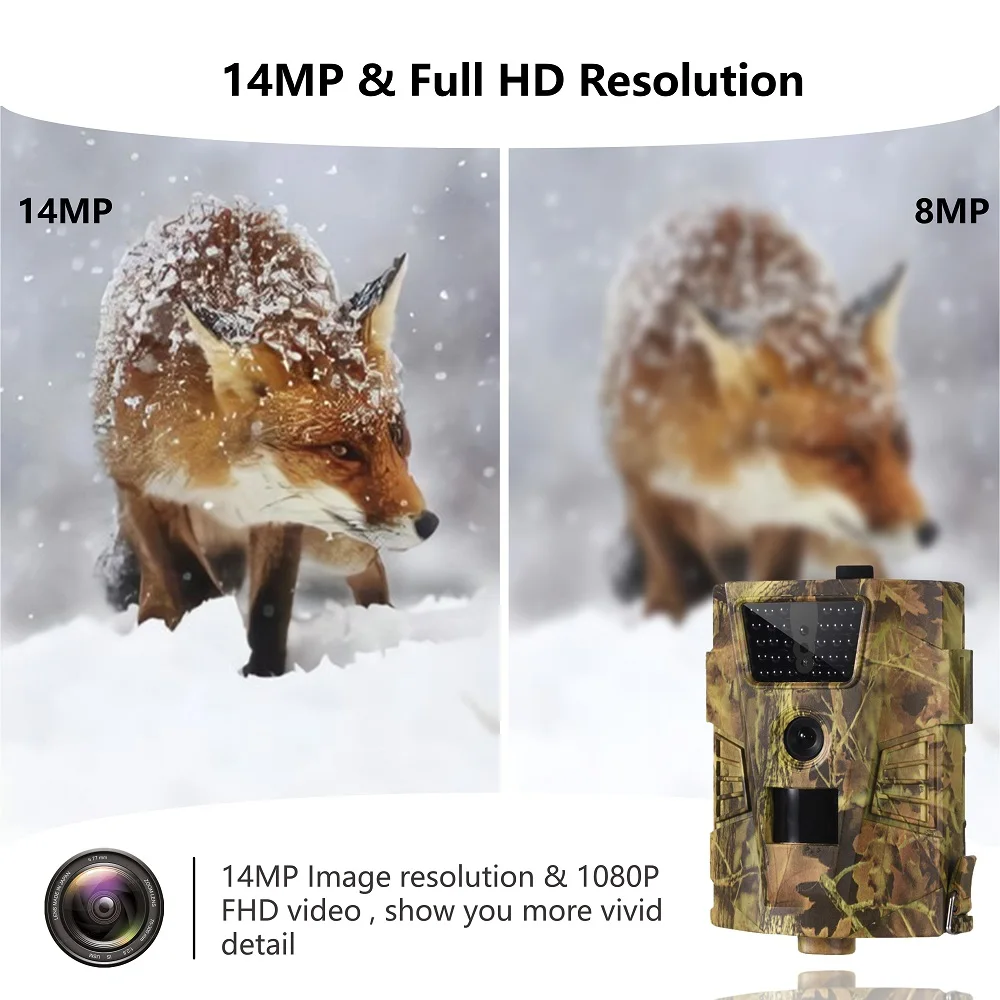 SunTekCam 1080P Hunting Trail Camera 30pcs Infrared LEDs 850nm IP65 Waterproof Photo Trap for Hunting  Long Standby Time 14MP