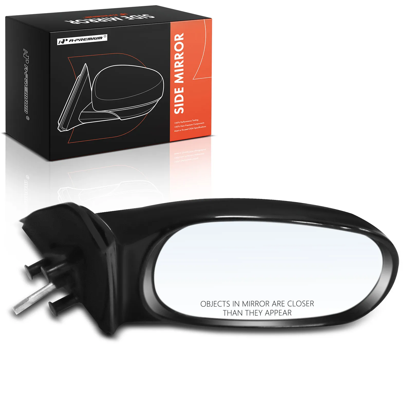 A-Premium Passenger Side Manual Door Mirror for Toyota Corolla 1998-2002 Non-Folding Black