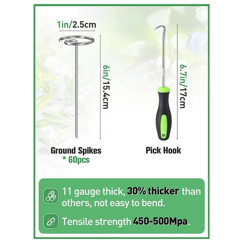 ABGR-دبابيس المناظر الطبيعية 6 بوصات دبابيس حديقة مجلفنة مقاومة للصدأ دبابيس مستديرة للمناظر الطبيعية غطاء أرضي دبابيس من القماش