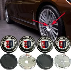 4pcs 56mm 60mm 65mm 68mm For ALPINA Wheel Center Hub Caps Rim Cover Hubcap Logo Badge Emblem Sticker Car Styling Auto Accessorie