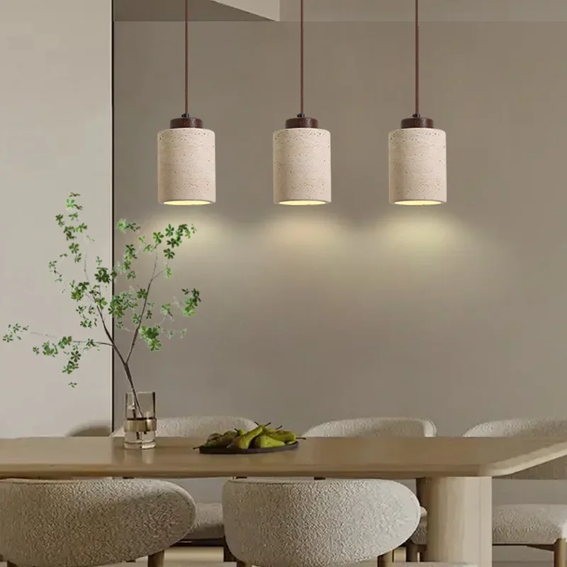 apanese modern designer wabi-Sabai bedroom bedside lighting bar B&B yellow cave stone chandelier bedside hanging wire lamp