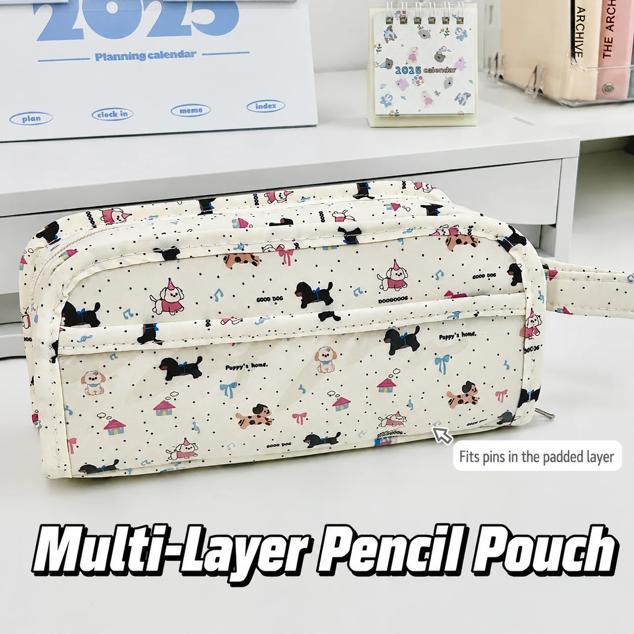 Pencil Bag Portable Pen Pouch Pen Case Casual Multi Layer Pencil Bag For Erasers Pens Backpacks