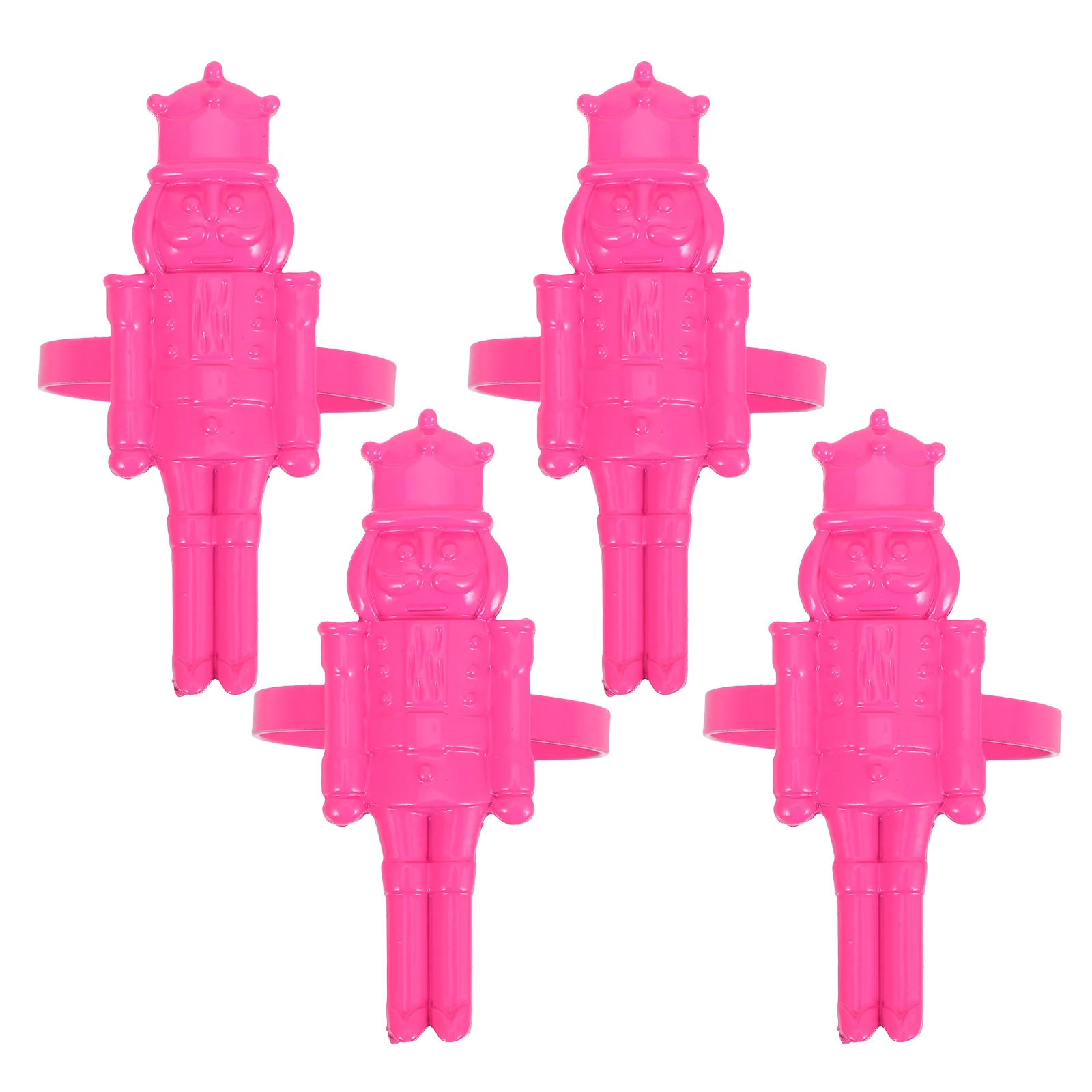 

4pcs Nutcracker Rings Holiday Table Decorations Christmas Buckle Alloy Napkin Holder Serviette Buckles Dining Table