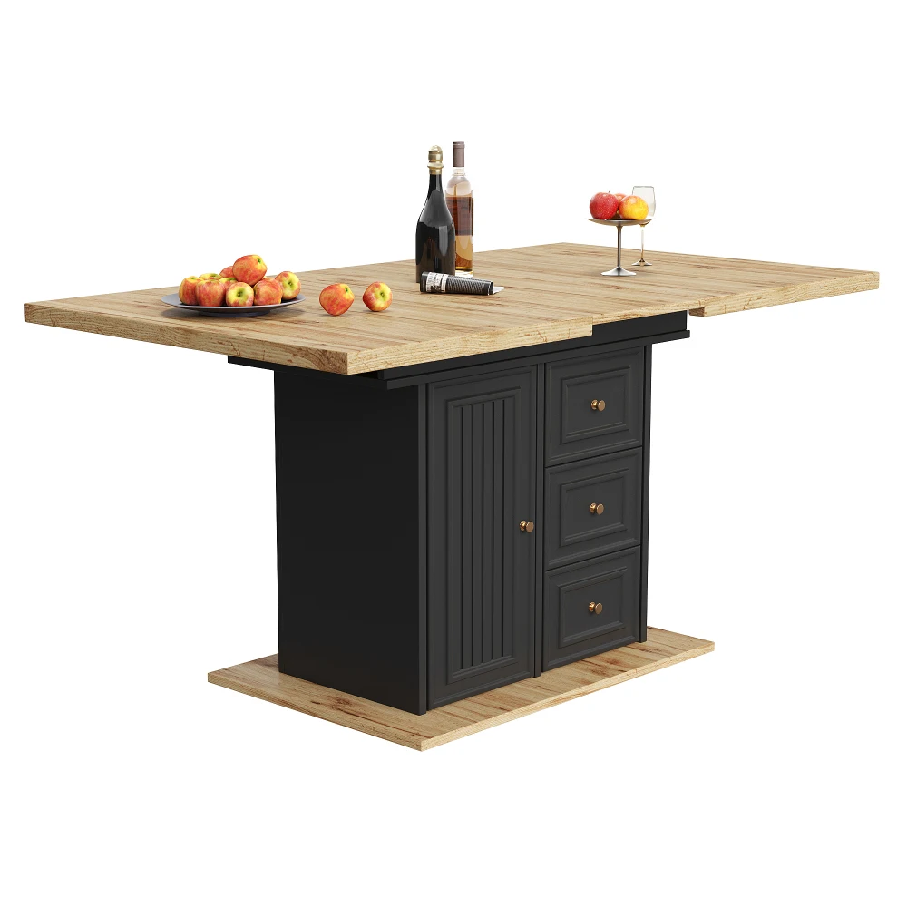 PINGGO LED-Esstisch 110(140)x80x75cm Holztisch für 6 Personen für Küche, Esszimmer, Terrasse, Garten – Detail 16