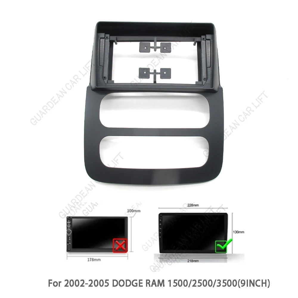 9Inch Car Radio Fascias For 2002-2005 DODGE RAM 1500/2500/3500 Android Stereo Frame Player 2 Din Head Unit Panel Dash Trim